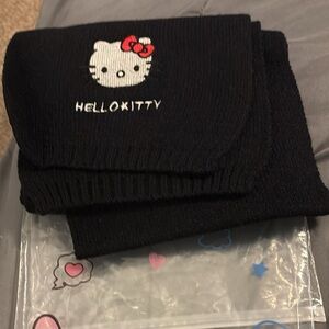 Hello Kitty Black Wallet with Embroidered Kitty and Red Bow